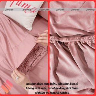 Bộ ga giường 5 món thun lạnh JAFUMA cao cấp 1m 1m2 1m4 1m6 1m8 2m2|set 5 món ga giường