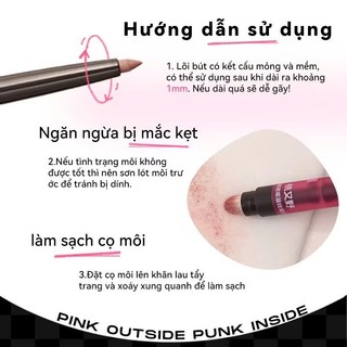[PINKPUNK] PinkPunk Chì Kẻ Viền 3in1 Môi Lip Liner Màu Khỏa Bút kẻ môi Sắc kết cấu mịn màng 0.25