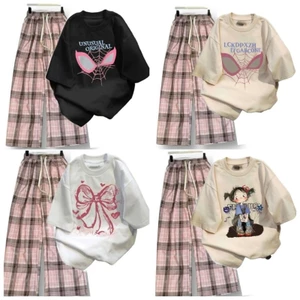 Tổng Hợp Các Sét Quần Kẻ Caro HỒNG ống Rộng + Mix Áo Phông Form Rộng Tay Lỡ Cotton