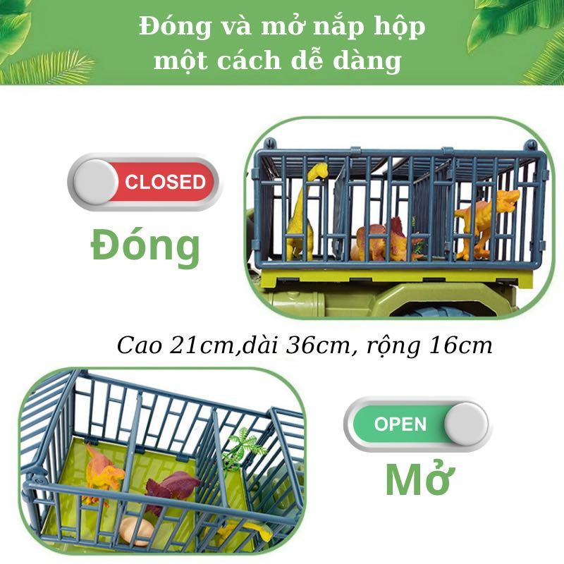 Xe Đồ Chơi Cho Bé Trai Mô Hình Khủng Long Xe Ô tô Chở Khủng Long Cỡ Lớn Cho Bé Chở Thú Trẻ Em -Đồ Chơi Cho Bé PUKAPI