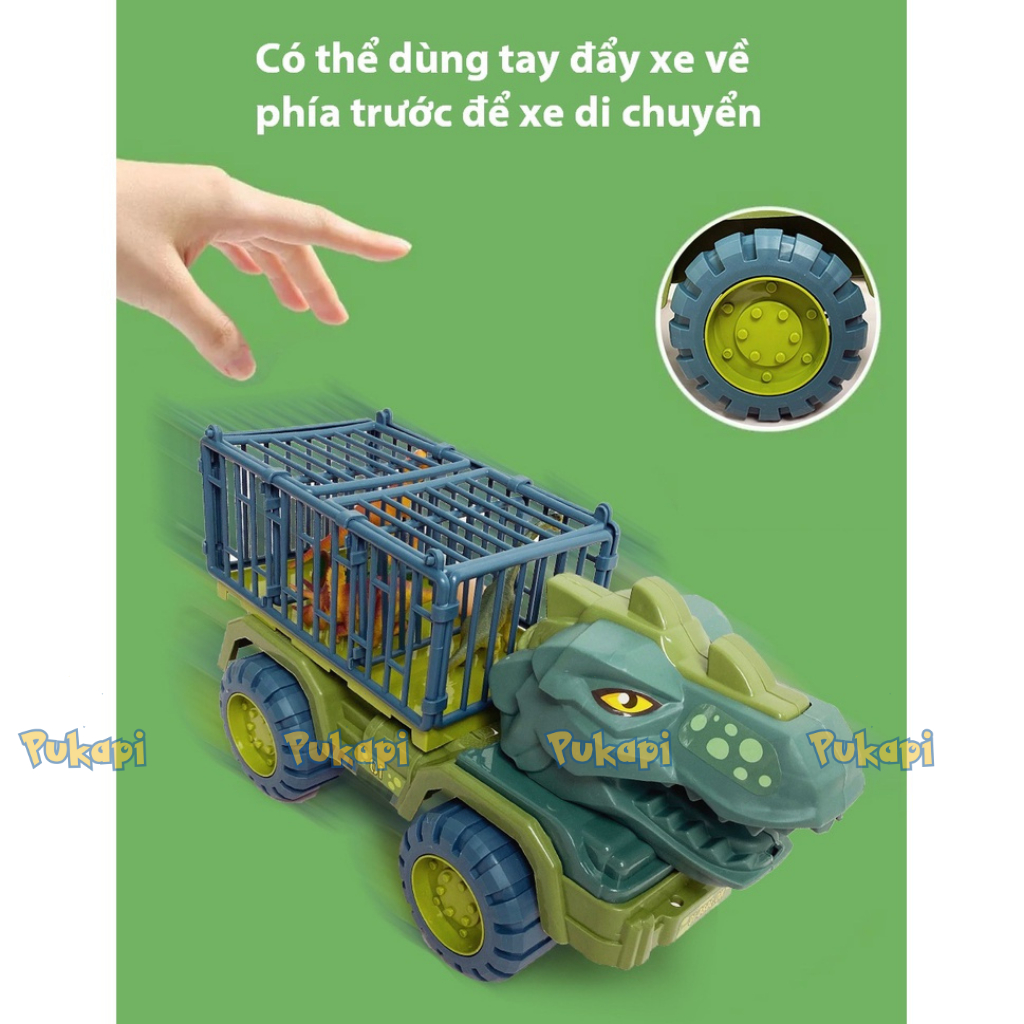 Xe Đồ Chơi Cho Bé Trai Mô Hình Khủng Long Xe Ô tô Chở Khủng Long Cỡ Lớn Cho Bé Chở Thú Trẻ Em -Đồ Chơi Cho Bé PUKAPI