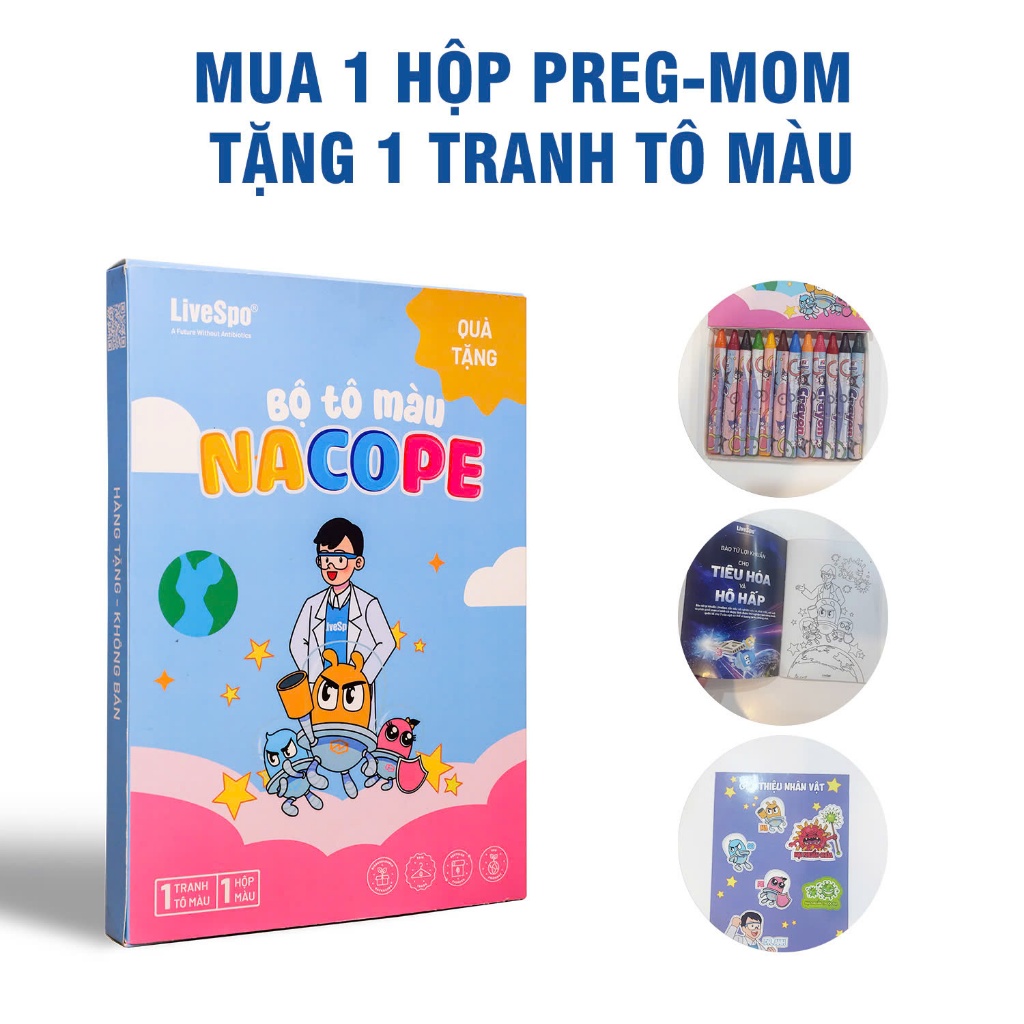 Bộ tranh tô màu cho bé NaCoPe, gồm tranh và màu sáp (Quà tặng kèm)