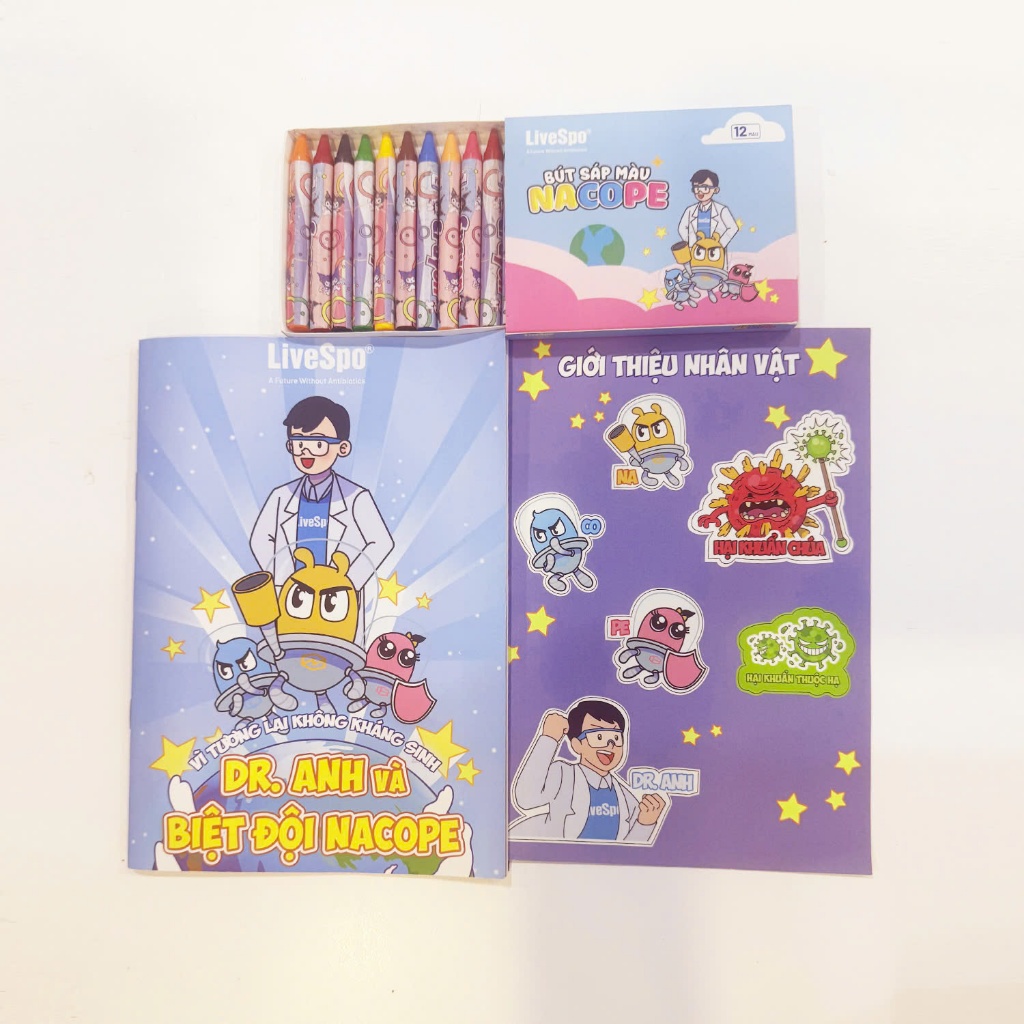 Bộ tranh tô màu cho bé NaCoPe, gồm tranh và màu sáp (Quà tặng kèm)