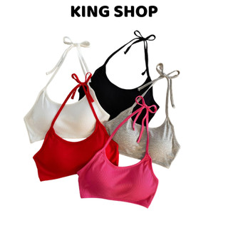 Combo 4 Áo Bra Nữ Conton Gân Tăm Yếm Mút Sẵn, Áo Lót Mềm Thoáng Khí Cột Nơ Cổ Xinh King Shop B-8703
