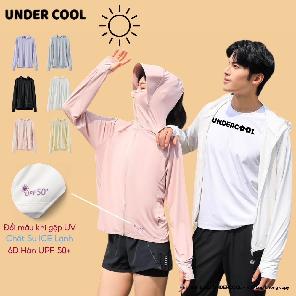 Áo chống nắng chất su ICE mát lạnh UNDERCOOL nam nữ 6D Hàn UPF 50+Áo chống nắng chống nóng bảng màu pastel unisex  ACN07