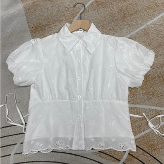 Áo thô boy hoa tay bồng chiết eo dễ phối đồ LAVIAN  A52