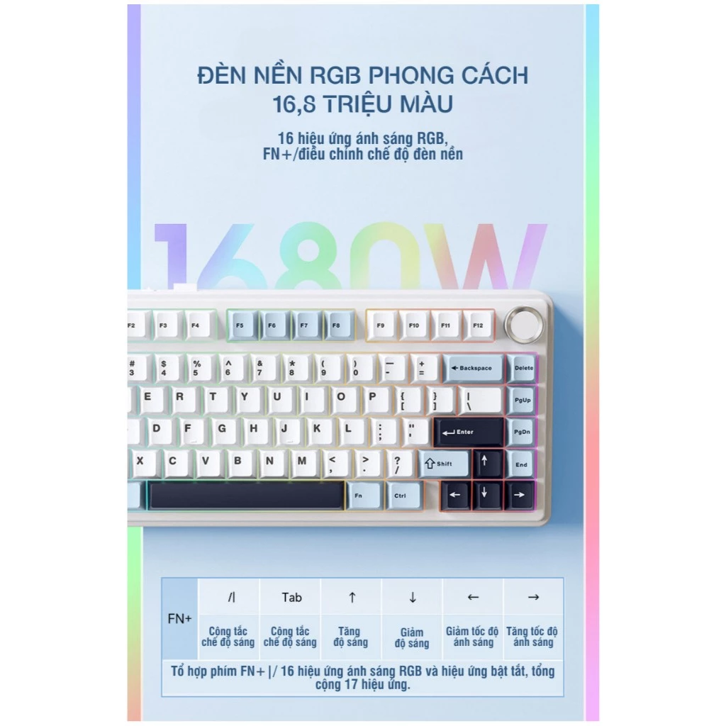 bàn phím cơ aula f75, bàn phím cơ không dây, bàn phím cơ 3 mode rgb