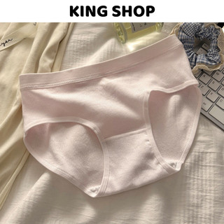Combo 5 Quần Lót Nữ Cotton Gân Tăm Thoáng Khí Cạp Vừa Lưng Chun Co Giãn Thoải Mái King Shop L-2416
