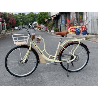 Xe mini Coolki 24inch và 26inch, 7 tốc độ Bộ đề SHIMANO Tourey TZ- Bộ quà tặng giỏ xe; chắn bùn; kệ để bình nước, chuông