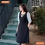 Đầm thiết kế BEMINE cổ vuông phối ren thêu hoa tay lửng dáng chữ A phù hợp đi làm-MT10158