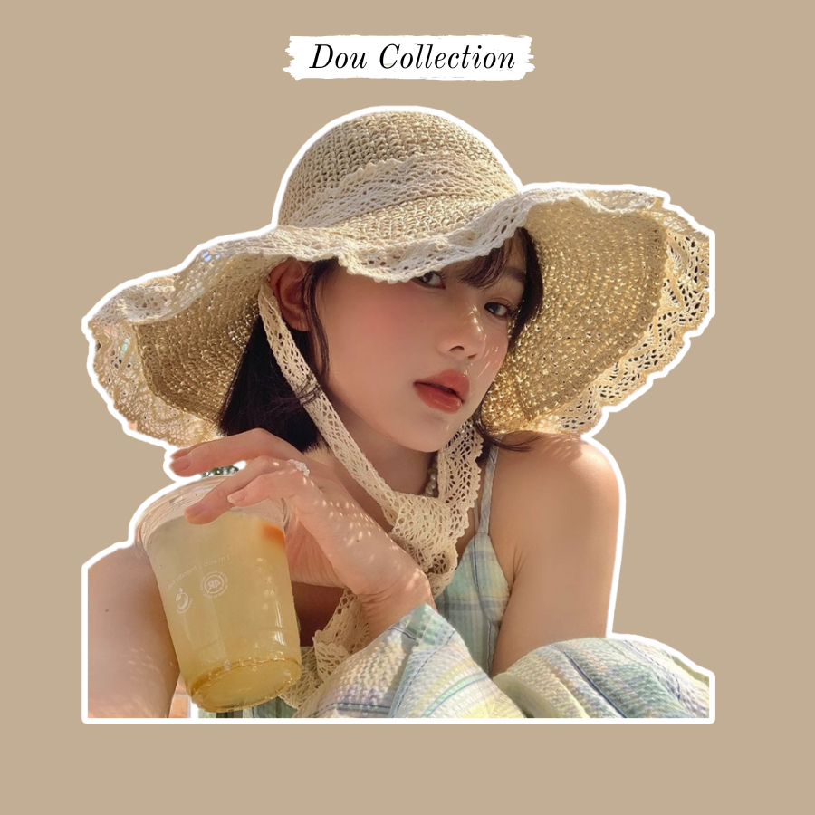 Nón Cói Unisex, Mũ Cói Đi Biển Chống Nắng Màu Be Nhiều Mẫu Phong Cách Vintage Thời Trang Biển Xuân Hè - Mã THNC07