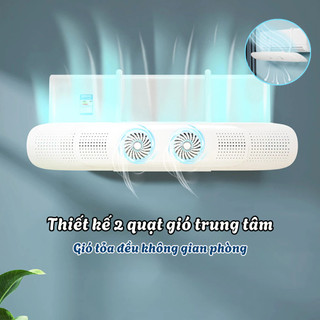 [BẢN NÂNG CẤP] Tấm Chắn Gió Điều Hòa 2 Quạt Gió MAISON Tỏa Đều 360 Độ, Khay Chắn Gió Máy Lạnh Chỉnh Kích Thước
