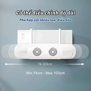 [BẢN NÂNG CẤP] Tấm Chắn Gió Điều Hòa 2 Quạt Gió MAISON Tỏa Đều 360 Độ, Khay Chắn Gió Máy Lạnh Chỉnh Kích Thước