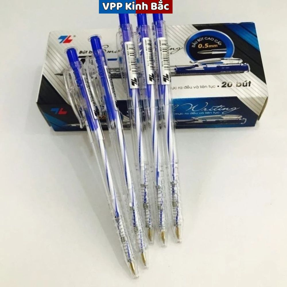 Combo 20 Bút bi Thiên Long TL-027 ngòi 0,5mm - Bút bi viết 4 màu mực xanh/ đỏ/ đen