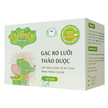 [QÙA TẶNG ] Gạc rơ lưỡi thảo dược Elemis, làm sạch, bảo vệ khoang miệng, khỏi lo nấm lưỡi tưa lưỡi - Hộp 10 GÓI