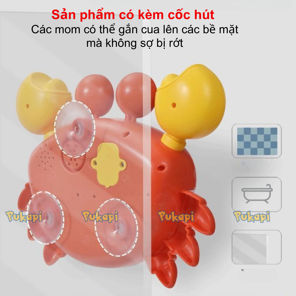 Đồ Chơi Nhà Tắm Tạo Bọt Cho Bé Đồ Chơi Tắm Cua Tạo Bọt Xà Phòng Cua Nhả Bọt Bồn Tắm Nhà Tắm-Đồ Chơi Cho Bé PUKAPI