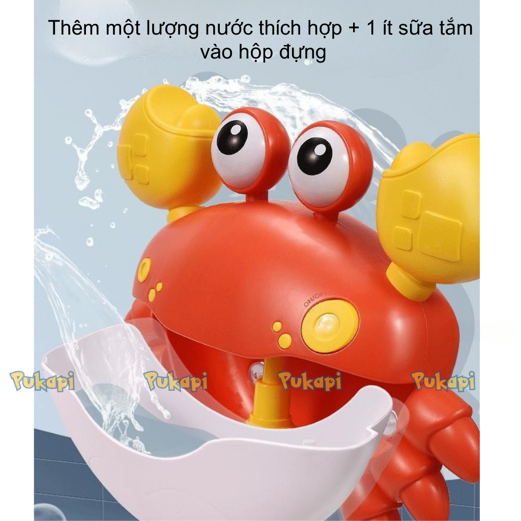 Đồ Chơi Nhà Tắm Tạo Bọt Cho Bé Đồ Chơi Tắm Cua Tạo Bọt Xà Phòng Cua Nhả Bọt Bồn Tắm Nhà Tắm-Đồ Chơi Cho Bé PUKAPI
