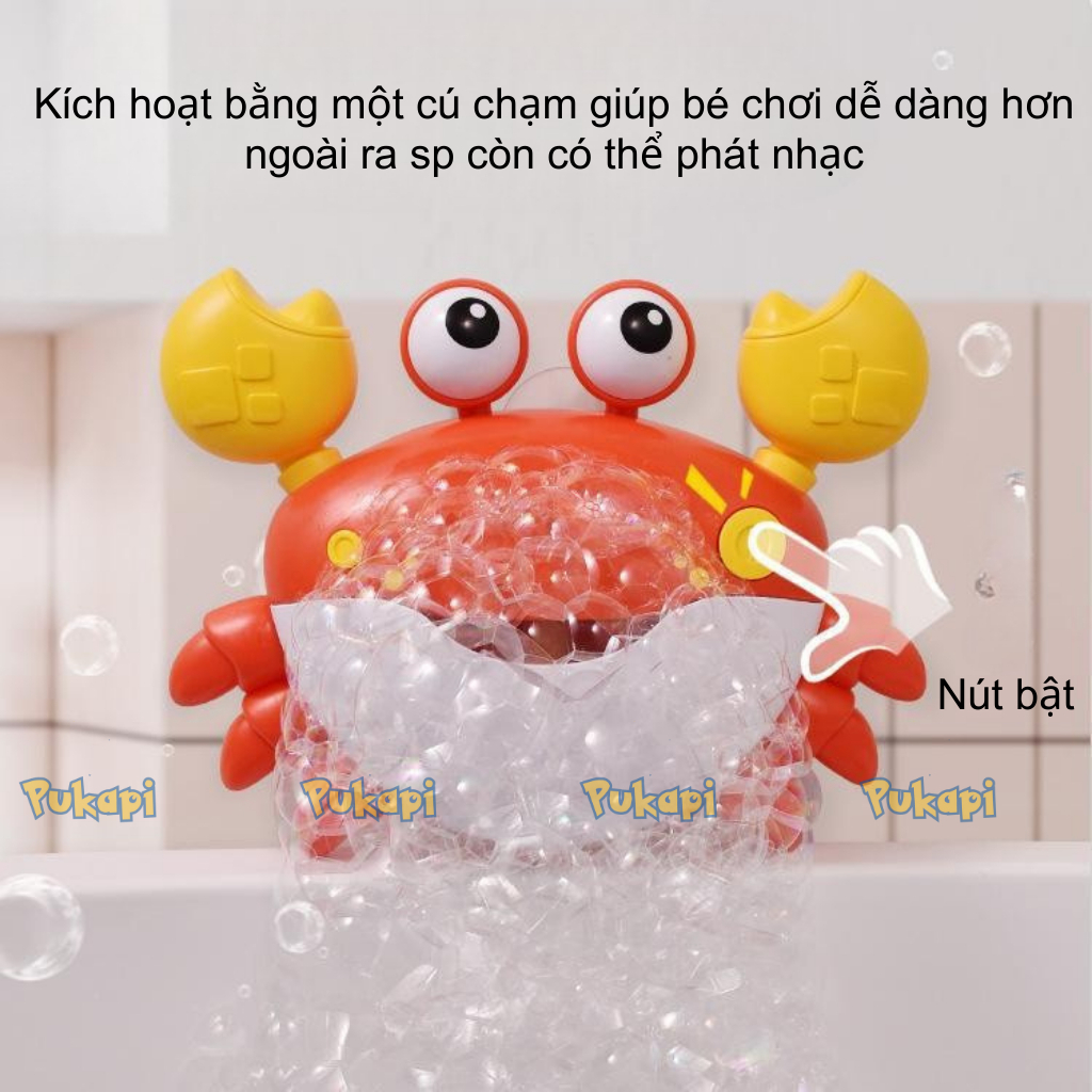 Đồ Chơi Nhà Tắm Tạo Bọt Cho Bé Đồ Chơi Tắm Cua Tạo Bọt Xà Phòng Cua Nhả Bọt Bồn Tắm Nhà Tắm-Đồ Chơi Cho Bé PUKAPI