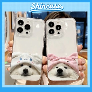 Ốp Lưng iPhone Cún Trắng Viền Thẳng Chống Sốc, Bảo Vệ Camera - iP 7/8/X/XS/11/12/13/14/15/16/17/Plus/Pro/Max/Air