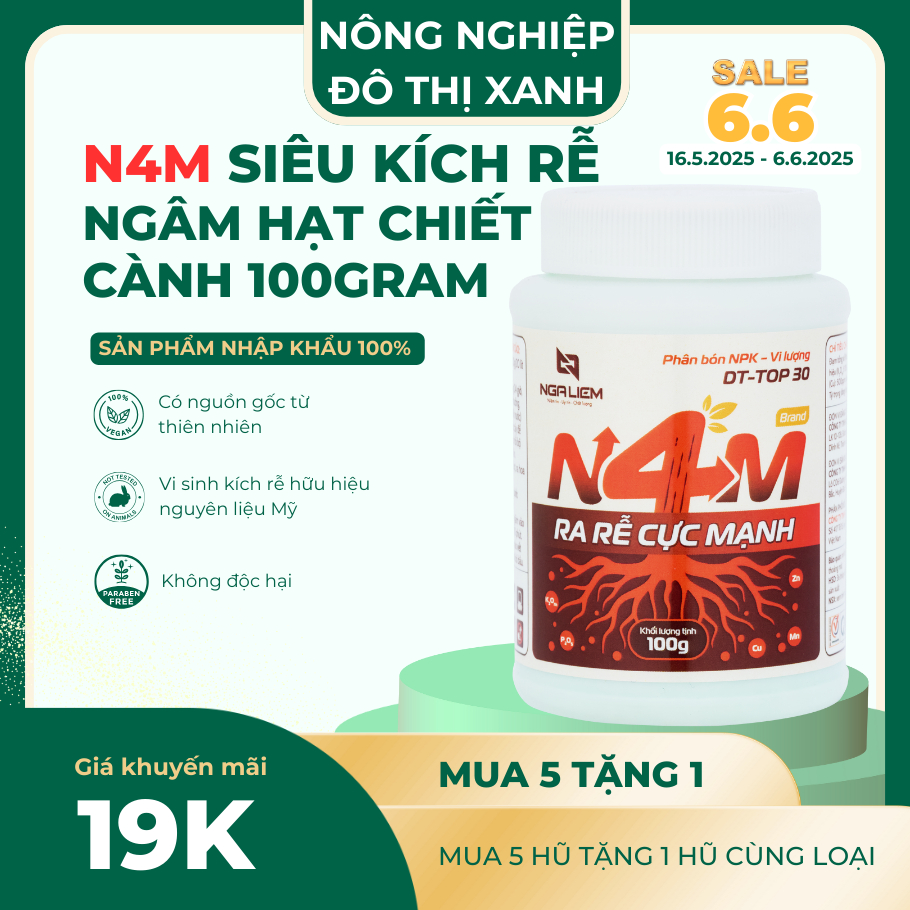 Phân Bón Siêu Kích Ra Rễ Cực Mạnh N4M Farmix - ra rễ, đâm chồi, ngâm ...