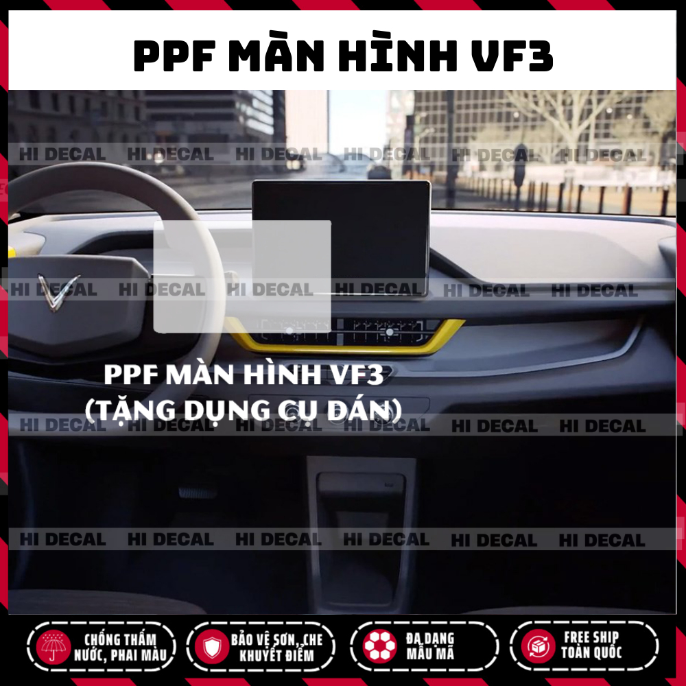 Vinfast: PPF dán màn hình Vf3,Vf5, Vf6, Vf7, Vf8, Vf9, miếng dán ppf bảo vệ màn hình chống xước