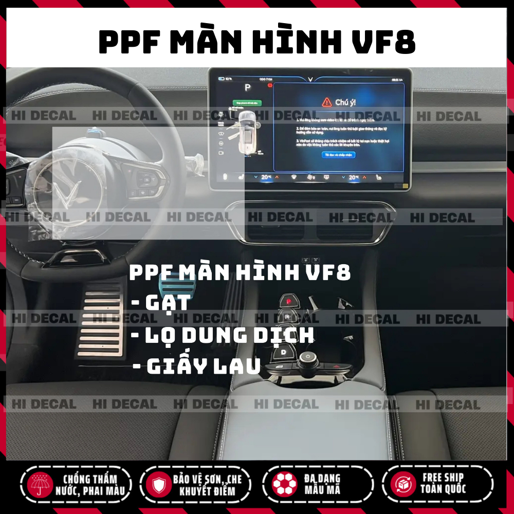 Vinfast: PPF dán màn hình Vf3,Vf5, Vf6, Vf7, Vf8, Vf9, miếng dán ppf bảo vệ màn hình chống xước