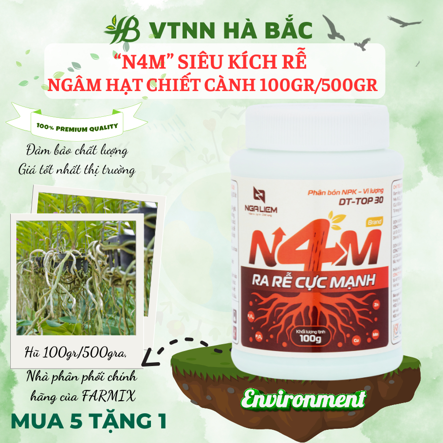 Phân Bón Siêu Kích Ra Rễ Cực Mạnh N4M Farmix - ra rễ, đâm chồi, ngâm ...