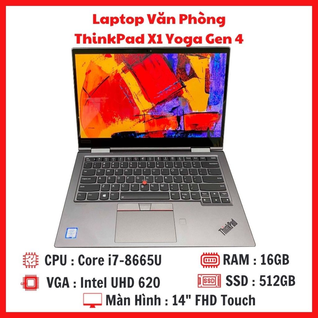 Lenovo ThinkPad X1 Yoga Gen 4 – PC Convertible 14" Tactile – I5, 16 Go RAM, 512 Go SSD, Windows 11 Pro (Reconditionné Premium)