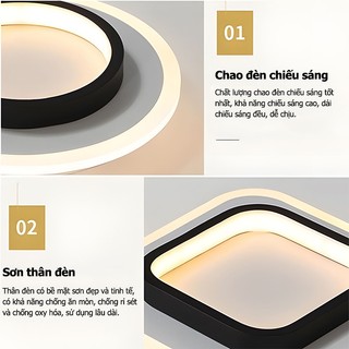 【COD】Đèn Ốp trần loại đèn led ốp trần 3 màu 24w cho phòng khách Đèn Trần trang trí phòng ngủ
