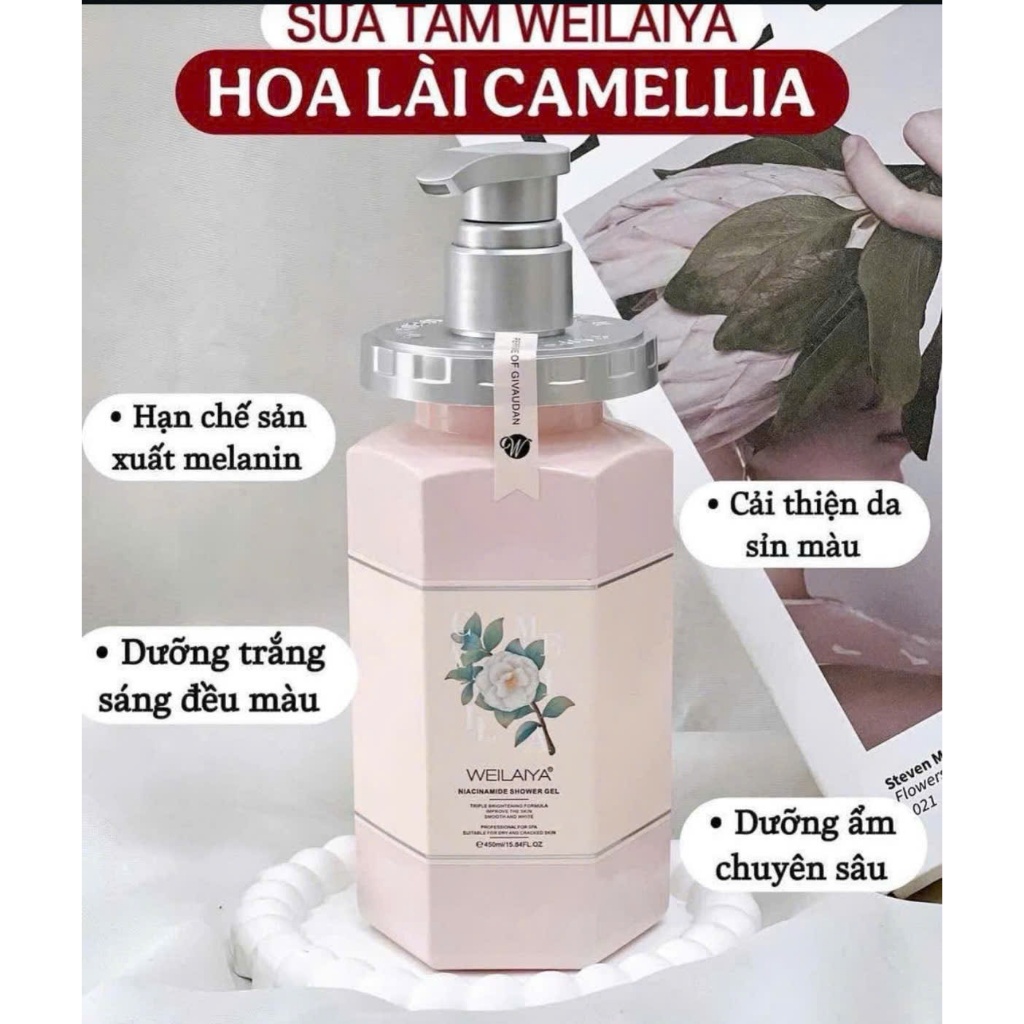 Sữa tắm Weilaiya sạch sâu dưỡng ẩm, dưỡng da body, 450ml