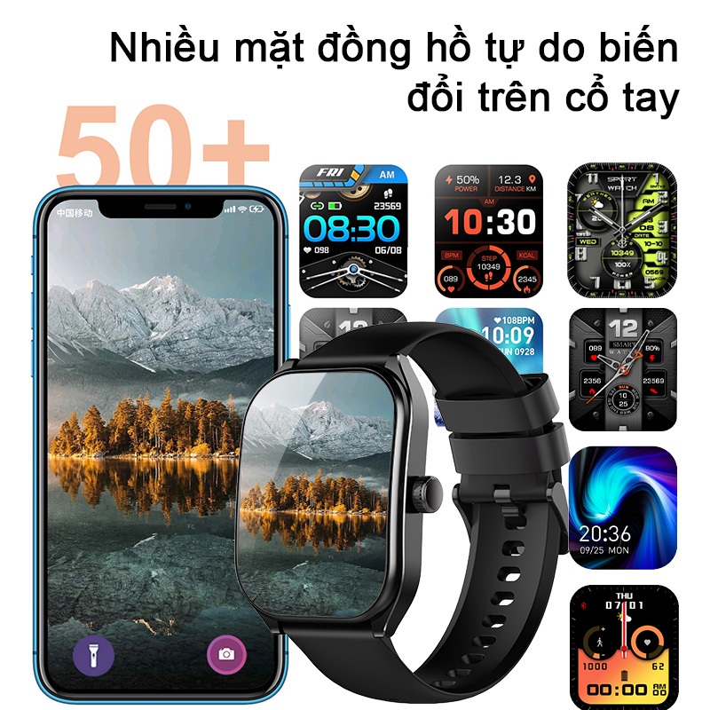 Aolon Curve Đồng Hồ Thông Minh – Thiết kế màn hình cong, IP68, Thông báo tin nhắn,Theo Dõi Sức Khỏe, smart watch