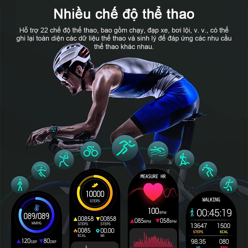 Aolon Curve Đồng Hồ Thông Minh – Thiết kế màn hình cong, IP68, Thông báo tin nhắn,Theo Dõi Sức Khỏe, smart watch