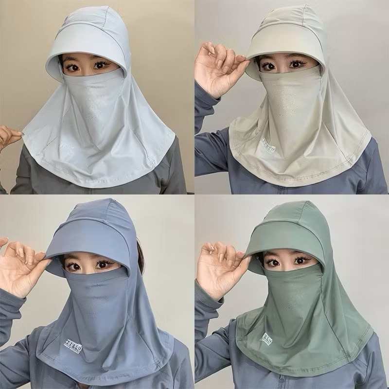 Mũ chống nắng su có vành,kèm khẩu trang che nắng toàn diện