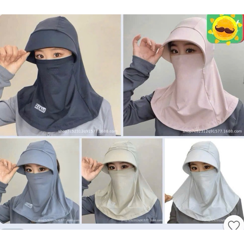 Mũ chống nắng su có vành,kèm khẩu trang che nắng toàn diện