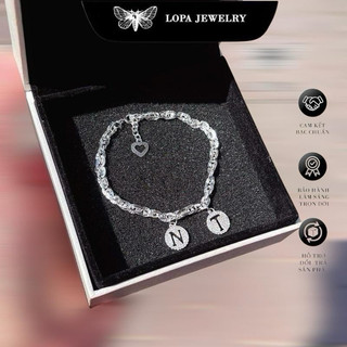 [Full Box] Lắc Tay Bạc LoPa SK79 Dáng Xích Mix 2 Chữ Tên – Lắc Đôi Kỷ Niệm, Sinh Nhật, Trang Sức Bạn Thân