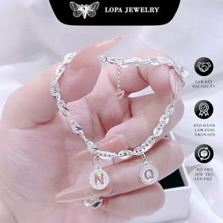 [Full Box] Lắc Tay Bạc LoPa SK79 Dáng Xích Mix 2 Chữ Tên – Lắc Đôi Kỷ Niệm, Sinh Nhật, Trang Sức Bạn Thân