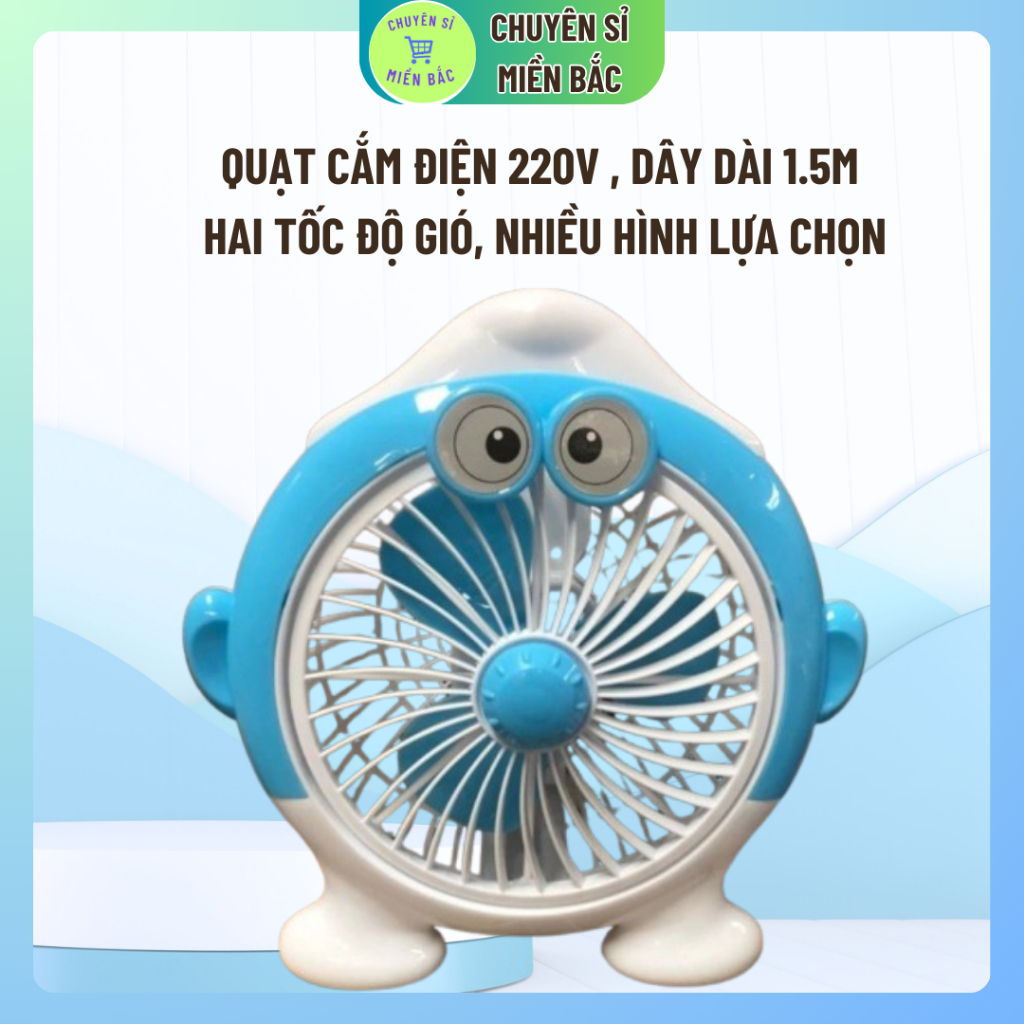 Quạt mini hình cá mập để bàn cắm điện văn phòng, quạt văn phòng để bàn mini hình cắm điện