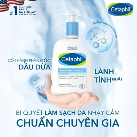 Sữa Rửa Mặt Dịu Nhẹ Cetaphil Gentle Skin Cleanser 500ml Cho Da Nhạy Cảm Và Da Mụn