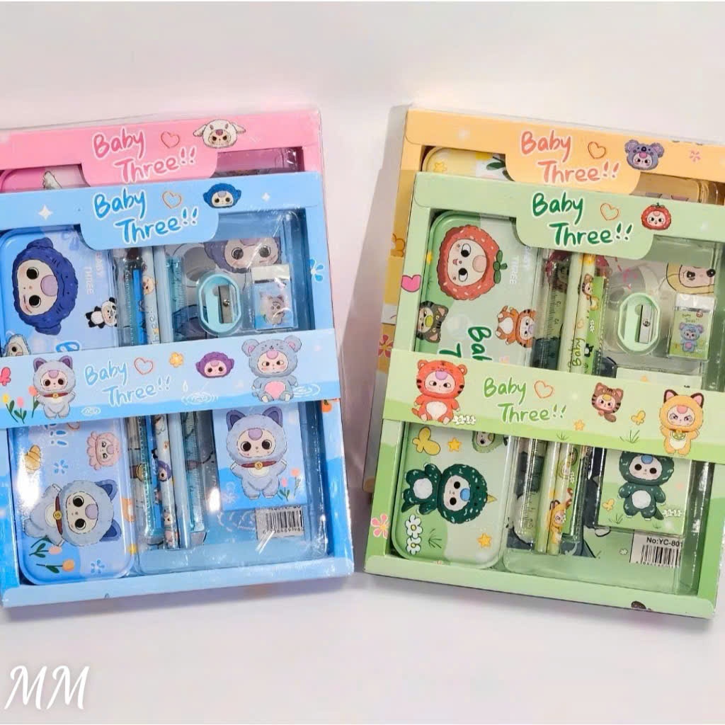 Bộ dụng cụ học tập 7 món babythree,món quà dành tặng cho bé đầu năm