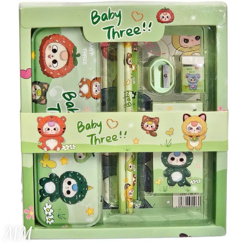 Bộ dụng cụ học tập 7 món babythree,món quà dành tặng cho bé đầu năm