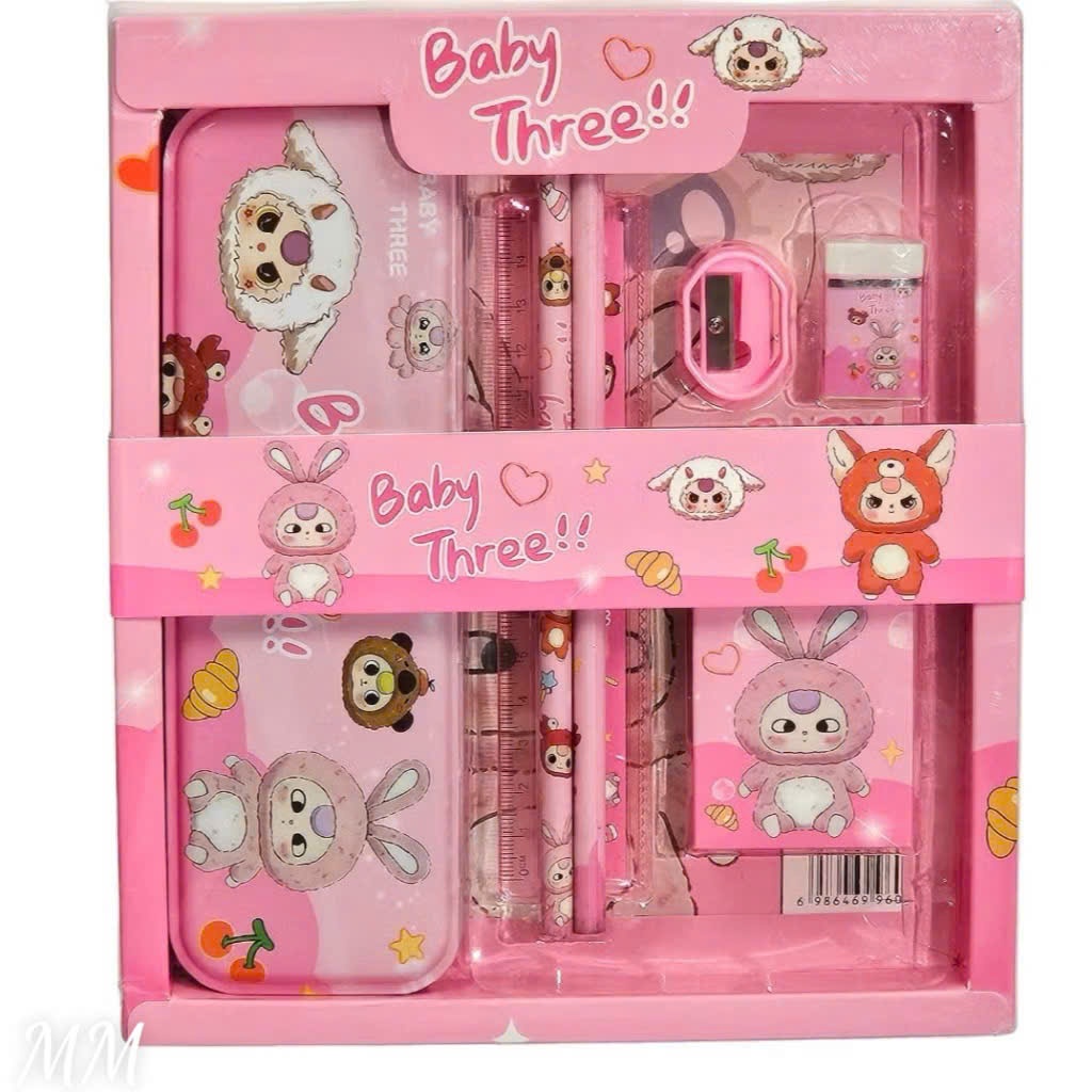 Bộ dụng cụ học tập 7 món babythree,món quà dành tặng cho bé đầu năm