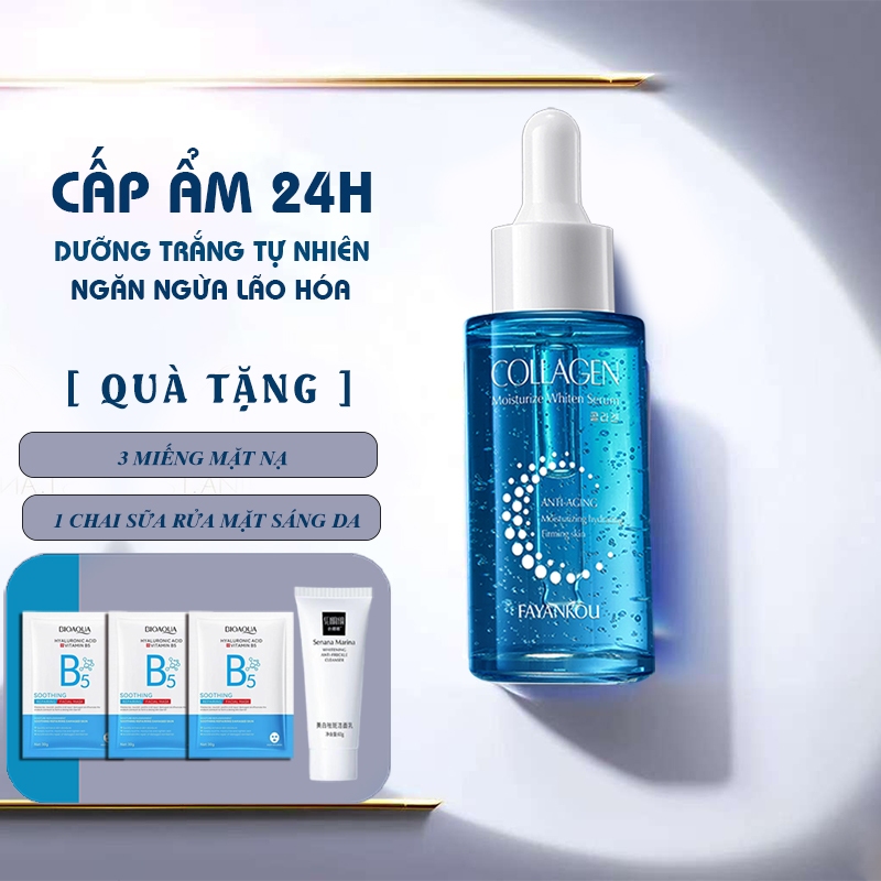 🔥 [MUA 1 TẶNG 4] Serum Collagen Dưỡng Trắng Cấp Ẩm - Giảm Thâm Nám, Se Khít Lỗ Chân Lông - Vitamin C + HA - Cho Mọi Da