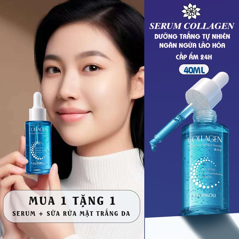 【mua 1 tặng 4】serum collagen & vitamin c 40ml - sáng da, căng mịn, dưỡng ẩm sâu - lành tính cho da nhạy cảm