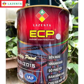 3KG Sơn Chống Han Gỉ, Gỉ Sét ECP Lazenta - Dùng cho bề mặt Sắt Thép, Mái Tôn, Lan Can, Cổng, Gầm Xe Thép - TẶNG CHỔI