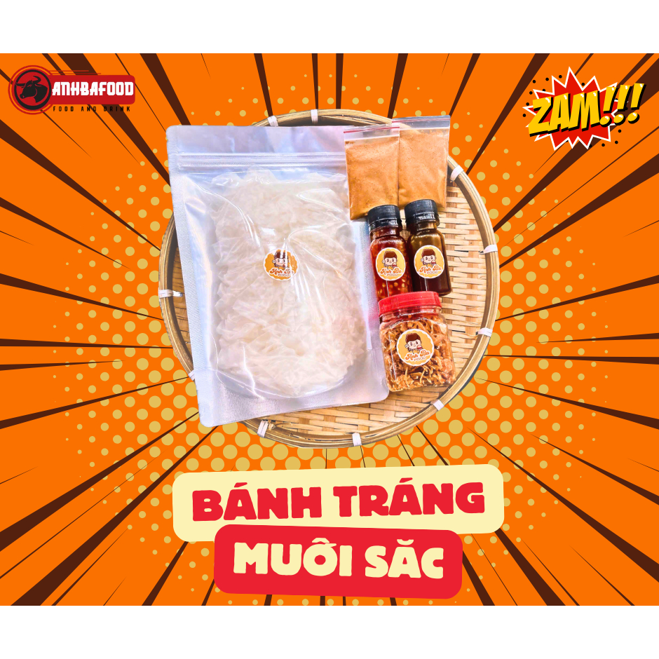 [COMBO 6 MÓN 49K FREE SHIP ] Bánh Tráng Phơi Sương Muối Sặc Ăn Kèm 2 Loại Sốt Tắc Và Sốt Bò