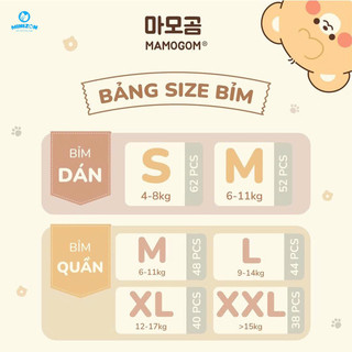 Tã Bỉm MAMOGOM công nghệ Hàn Quốc đủ size cho bé từ 3-20kg