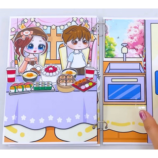 Đồ chơi bóc dán gia đình Gacha chăm em bé - Búp bê giấy Gacha nhiều phụ kiện