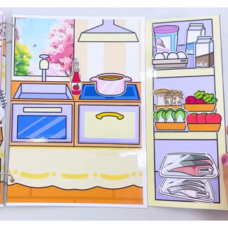 Đồ chơi bóc dán gia đình Gacha chăm em bé - Búp bê giấy Gacha nhiều phụ kiện
