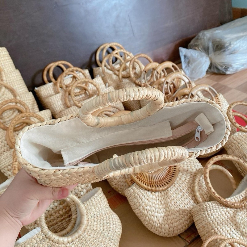 [Kho sỉ ]Túi lục bình dáng bí ngô loại 1 cho các cô nàng đi biển, chụp ảnh decor.