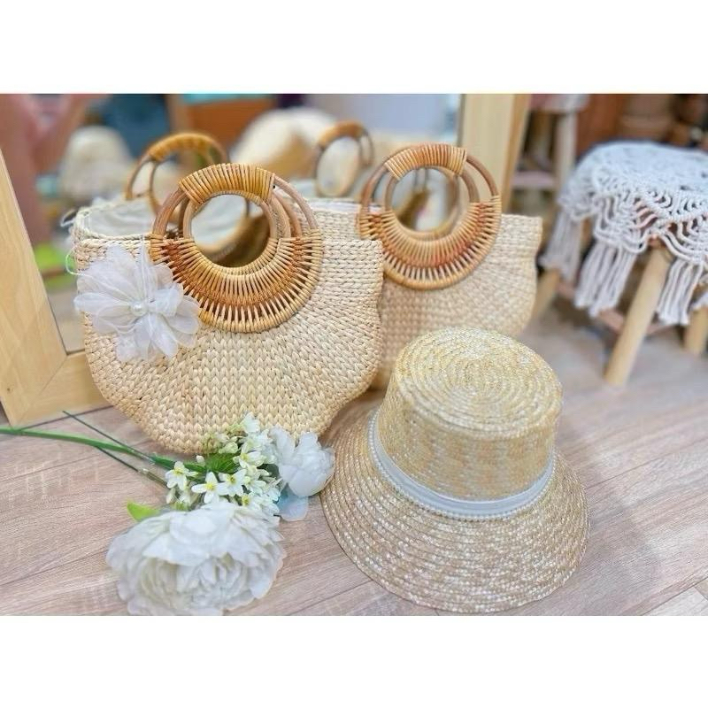 [Kho sỉ ]Túi lục bình dáng bí ngô loại 1 cho các cô nàng đi biển, chụp ảnh decor.
